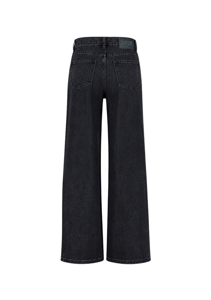 HARPER AND YVE - JEANS "YVE" À PAILLETTES NOIR