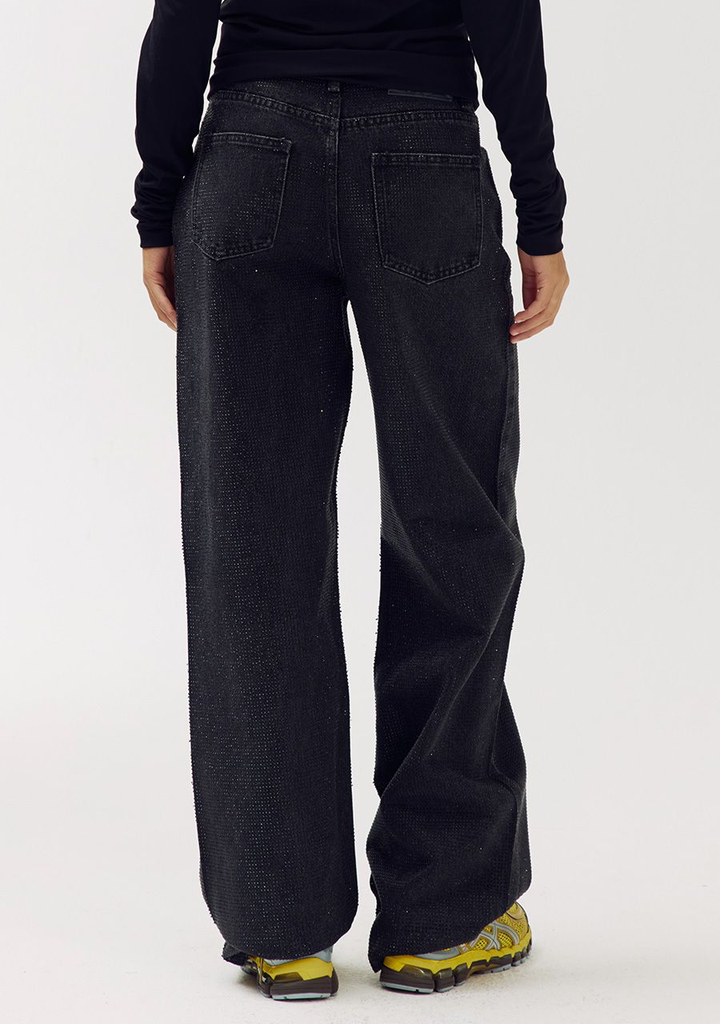 HARPER AND YVE - JEANS "YVE" À PAILLETTES NOIR