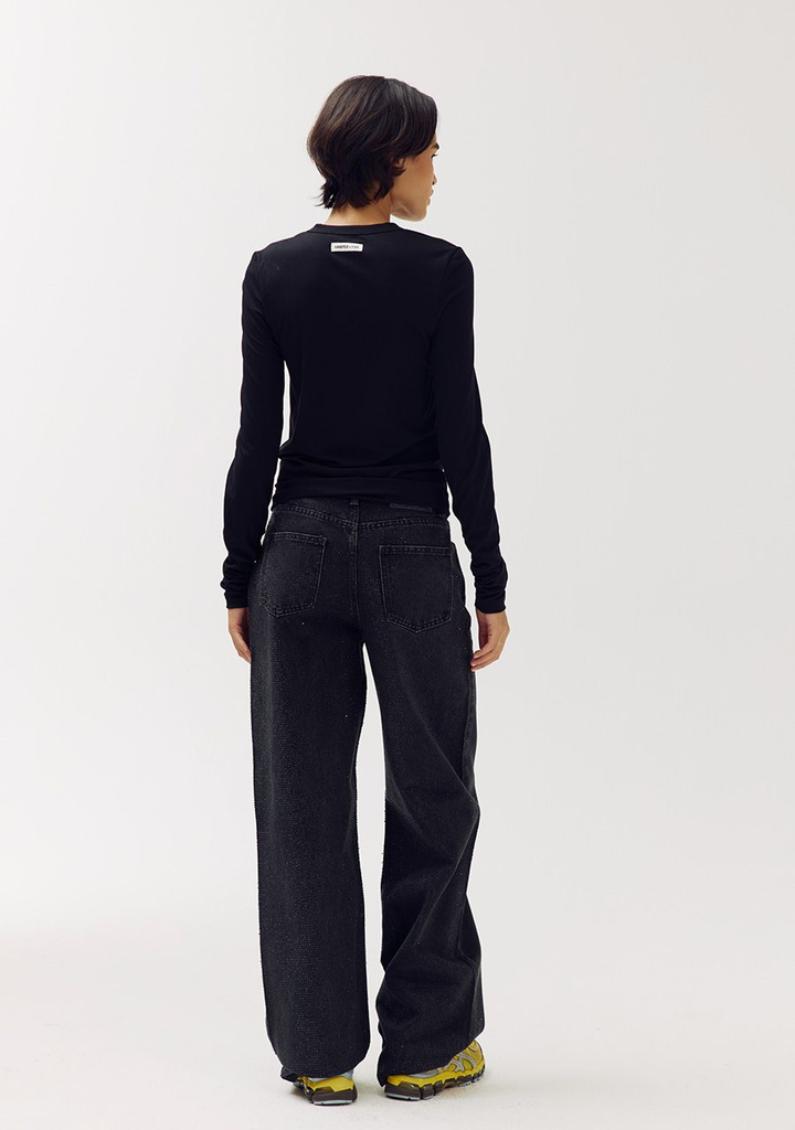 HARPER AND YVE - JEANS "YVE" À PAILLETTES NOIR
