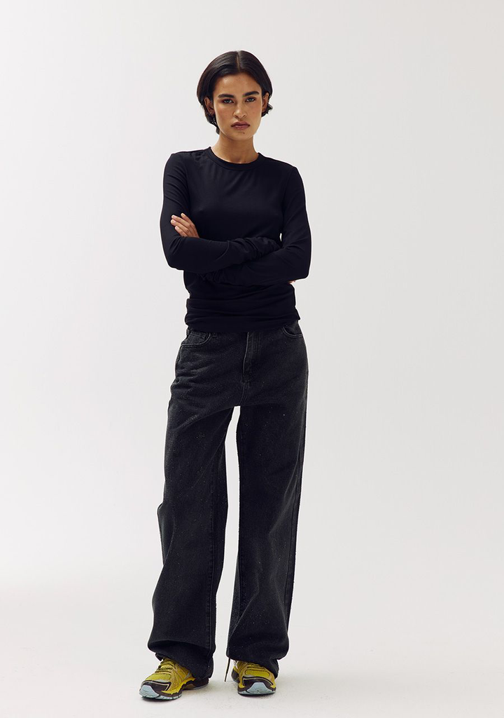 HARPER AND YVE - JEANS "YVE" À PAILLETTES NOIR