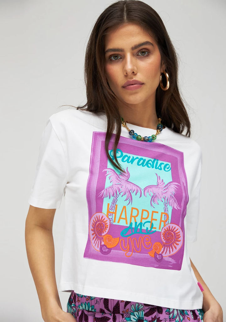 HARPER AND YVE - CROP-TOP PARADISE BLANC