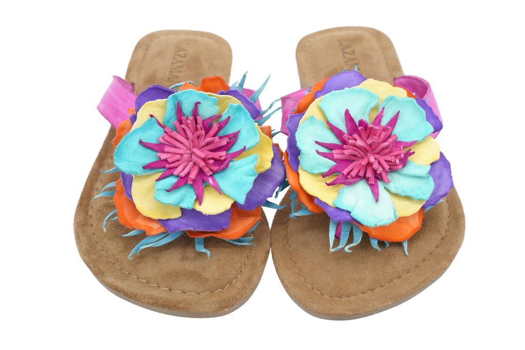 LAZAMANI - SLIPPERS MULTI FLOWERS