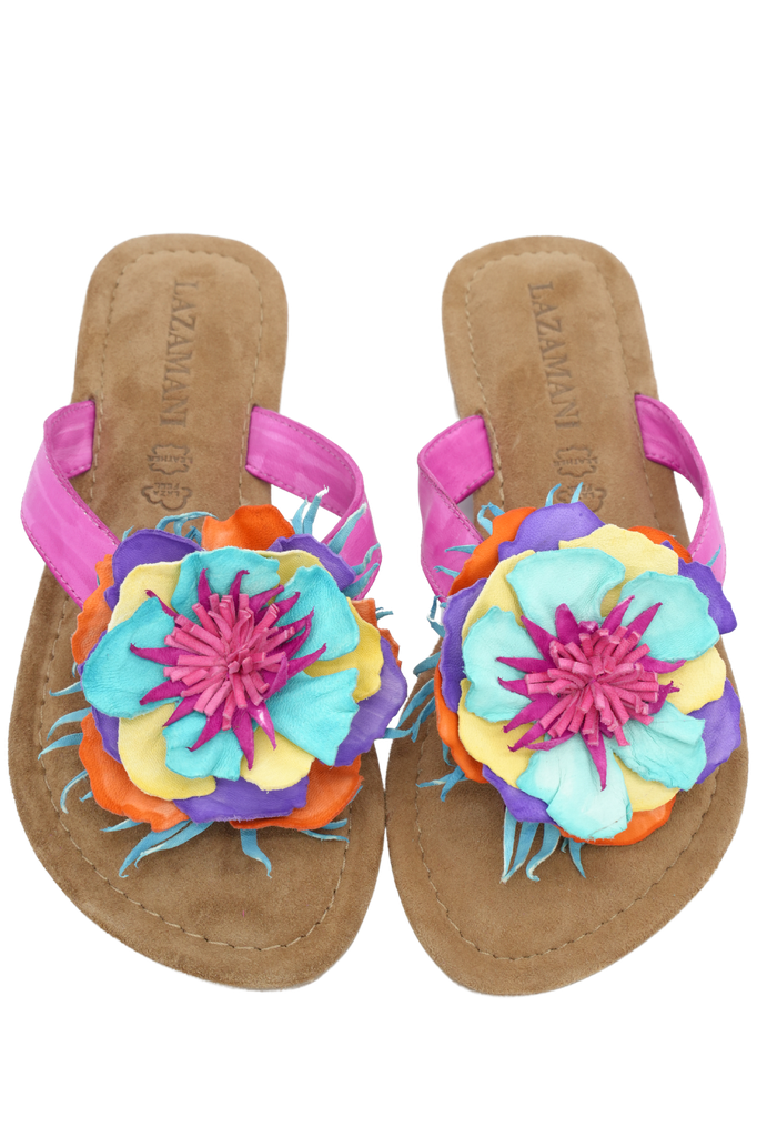 LAZAMANI - SLIPPERS MULTI FLOWERS