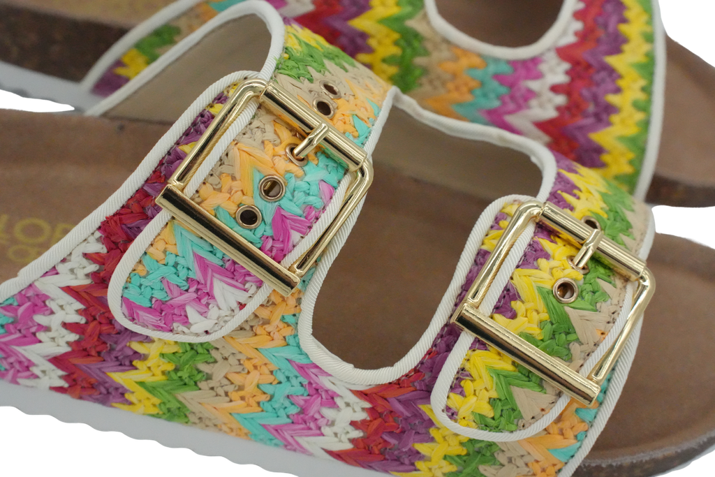 COLORS OF CALIFORNIA - SANDALES RAFFIA COLOREES