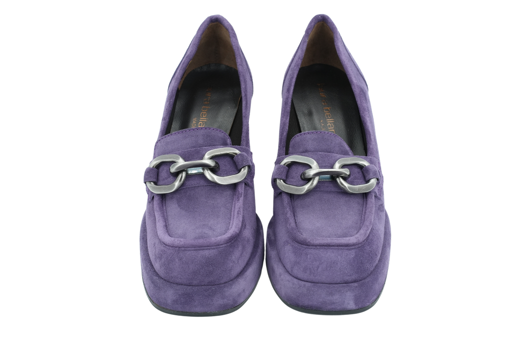 LAURA BELLARIVA - MOCASSINS A TALONS MAUVES