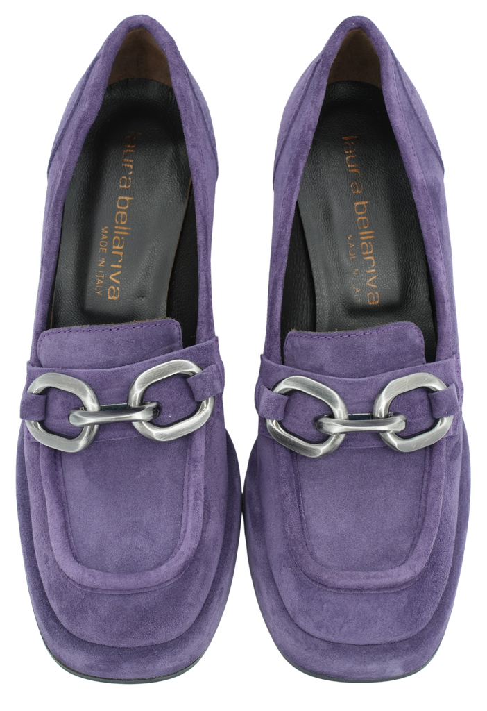 LAURA BELLARIVA - MOCASSINS A TALONS MAUVES