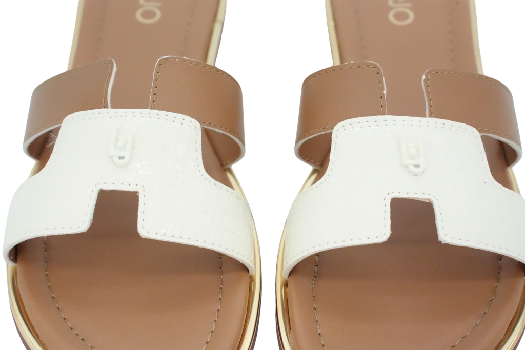 LUI JO - SANDALES "SALLY 716" BEIGES ET COGNACS