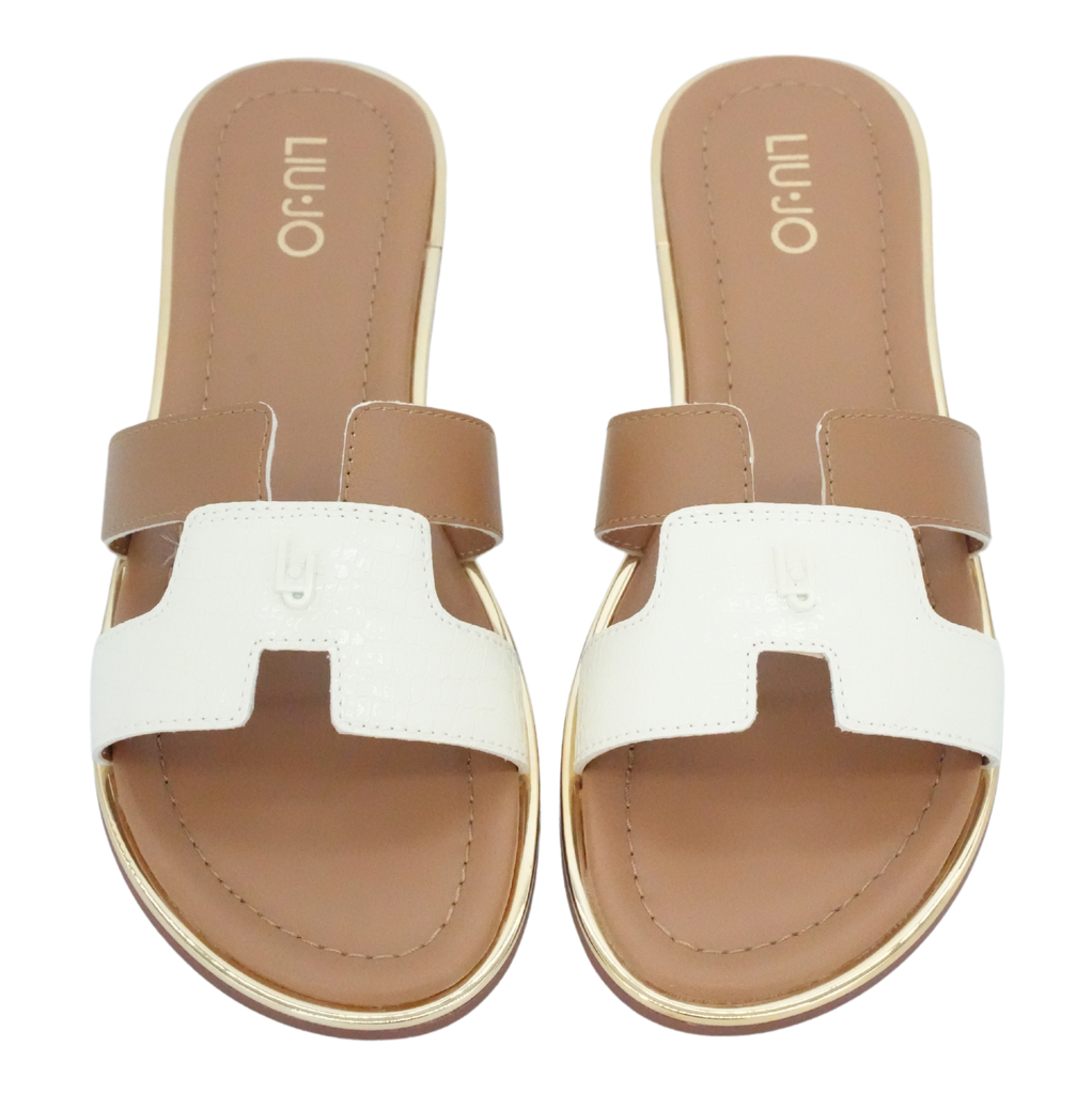 LUI JO - SANDALES "SALLY 716" BEIGES ET COGNACS