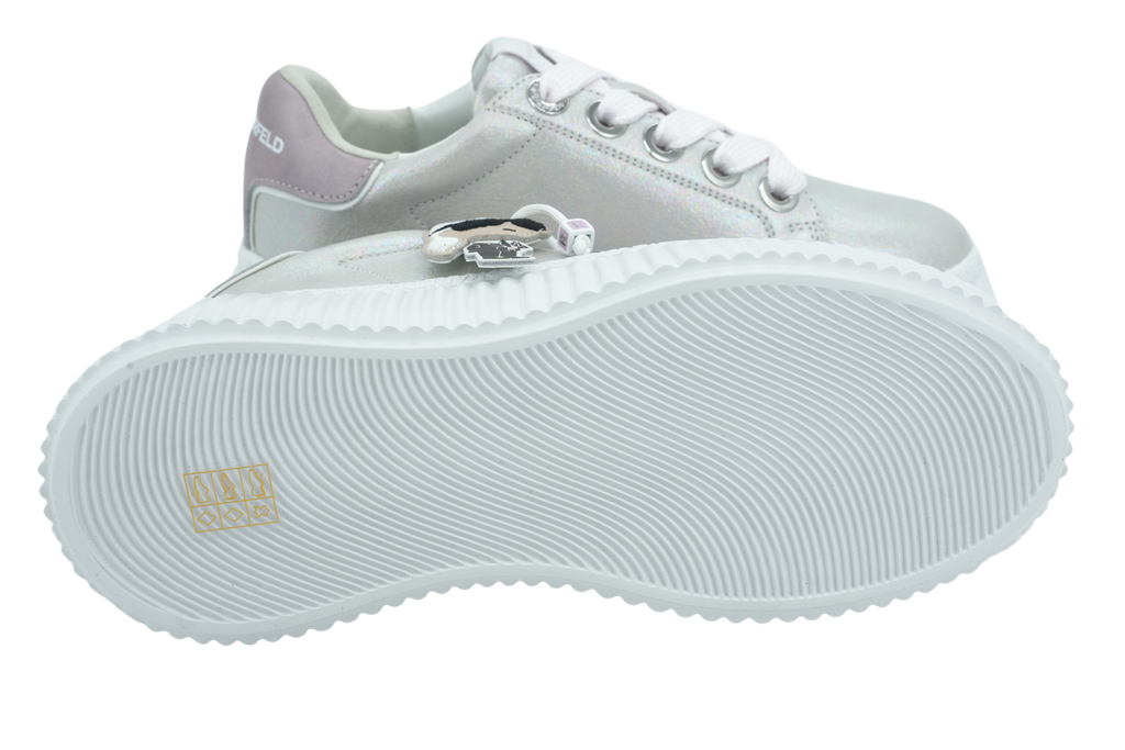 KARL LAGERFELD - BASKETS "KREEPER LO" ARGENTÉES/LILAS