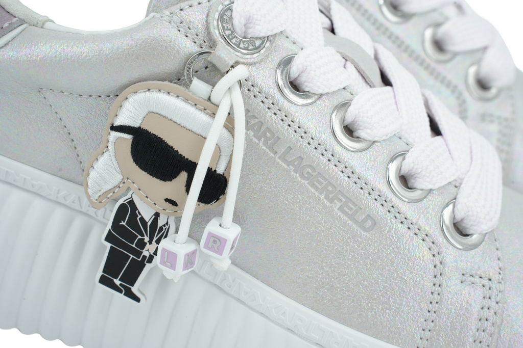 KARL LAGERFELD - BASKETS "KREEPER LO" ARGENTÉES/LILAS