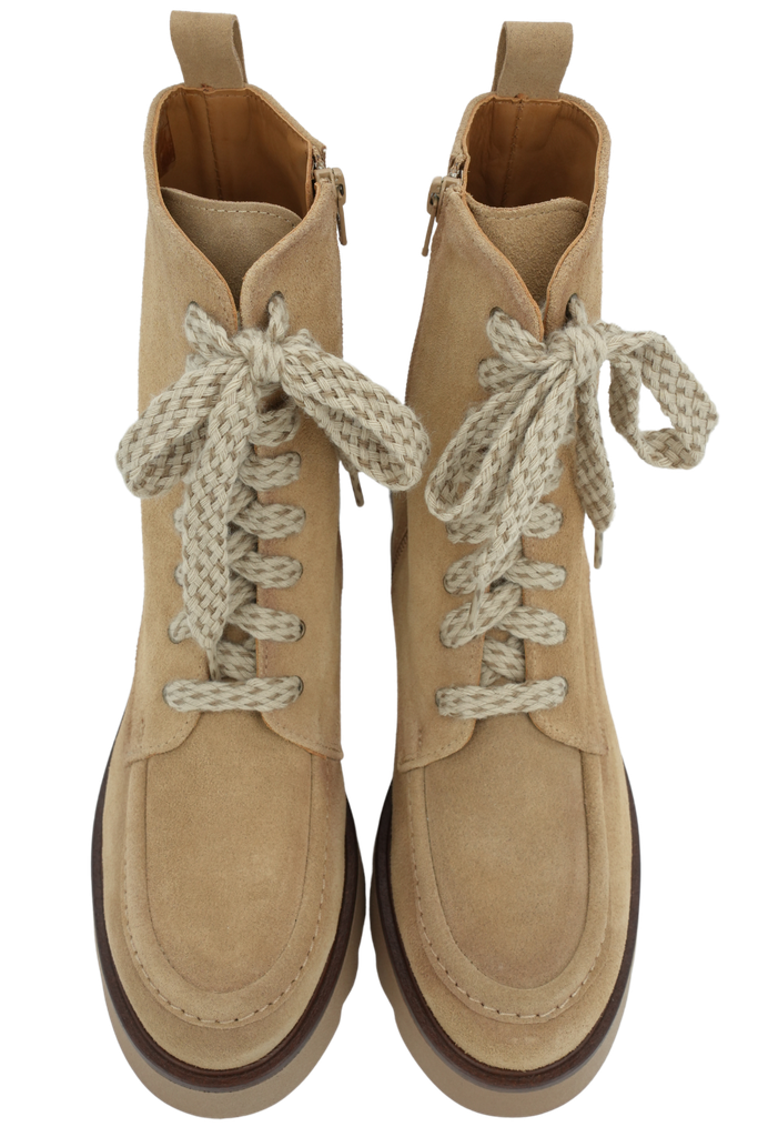 CTWLK - BOTTINES BEIGE À LACETS