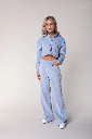 COLOURFULREBEL - BLOUSE COURTE VELOUR CÔTELé BLEU DOUX