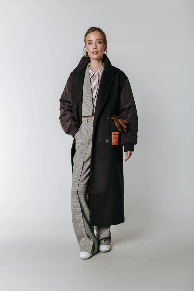 COLOURFULREBEL - PANTALON "RUS CHECK" - MARRON CLAIR