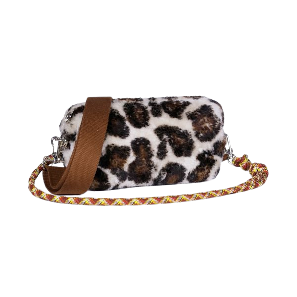 CRAIE STUDIO - POCHETTE "NUAGE" EN CUIR - LAINE LÉOPARD