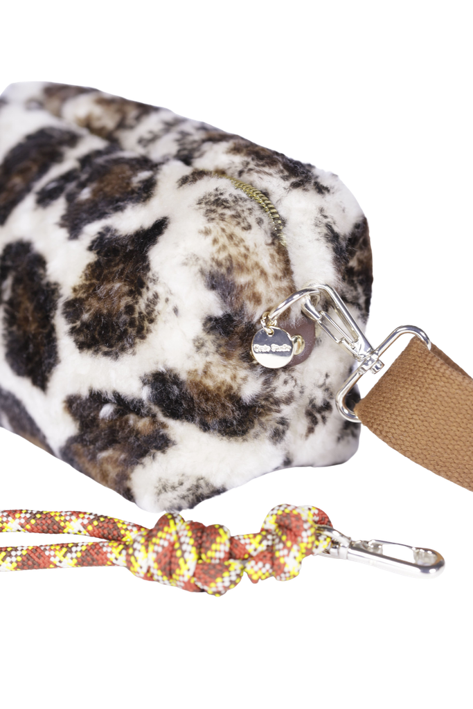 CRAIE STUDIO - POCHETTE "NUAGE" EN CUIR - LAINE LÉOPARD
