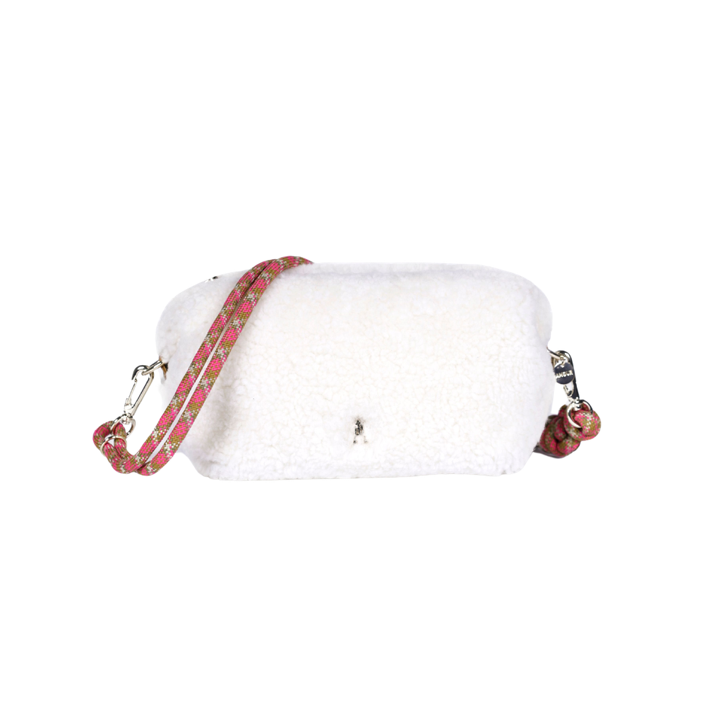 CRAIE STUDIO - POCHETTE "NUAGE" EN CUIR - LAINE NATURELLE