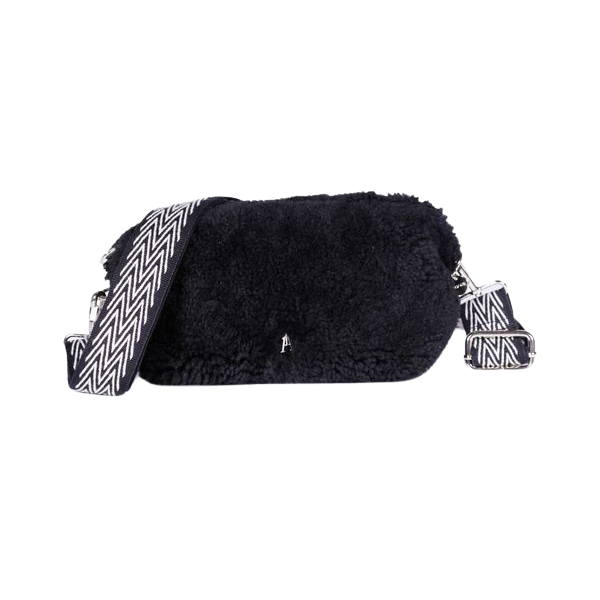 CRAIE STUDIO - POCHETTE "NUAGE" EN CUIR - LAINE NOIRE