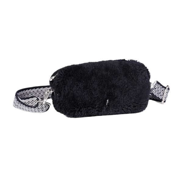 CRAIE STUDIO - POCHETTE "NUAGE" EN CUIR - LAINE NOIRE