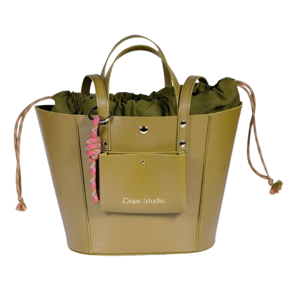 CRAIE STUDIO - SAC SEAU EN CUIR KIWI