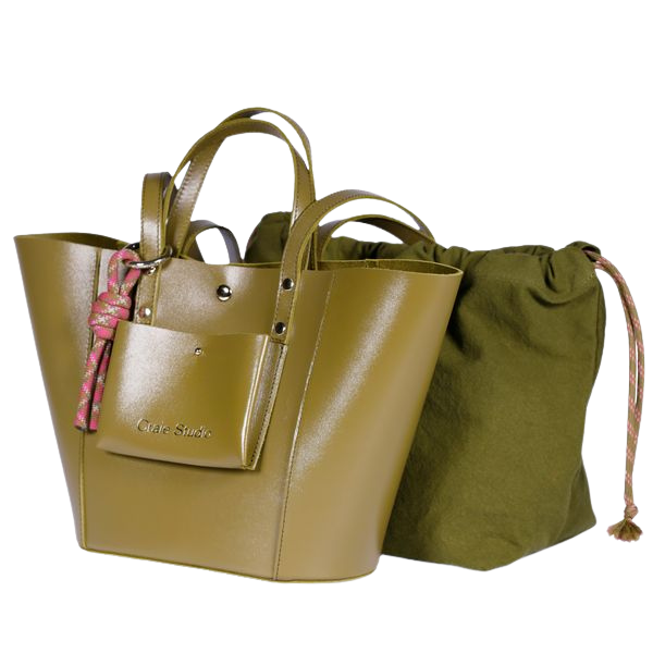 CRAIE STUDIO - SAC SEAU EN CUIR KIWI