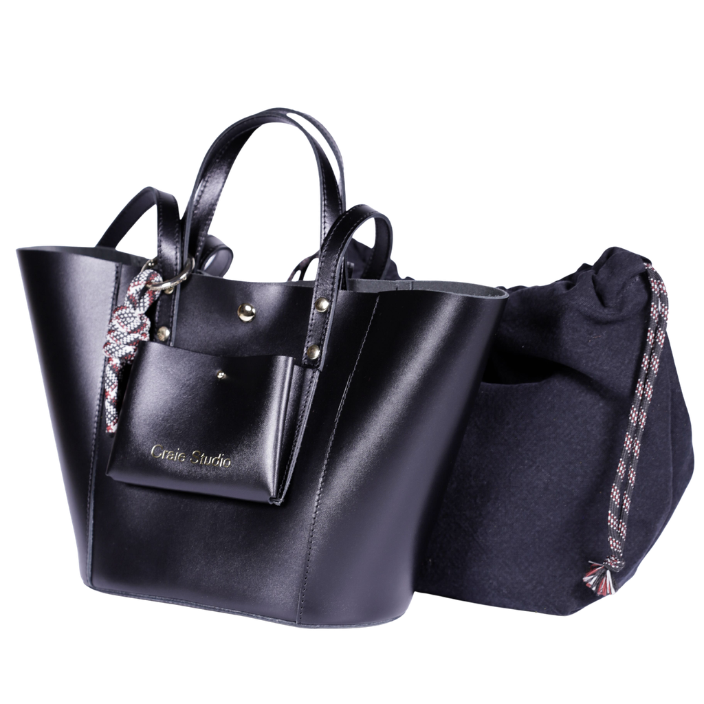 CRAIE STUDIO - SAC SEAU EN CUIR NOIR