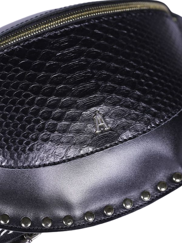 CRAIE STUDIO - SAC BANANE "SMILE" EN CUIR PYTHON NOIR