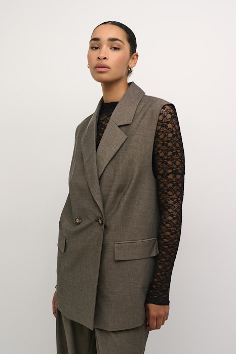 KAFFE - GILET « KAGIGI » MARRON