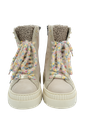 MÉLINÉ - BOTTE BEIGE À LACETS COLORÉS