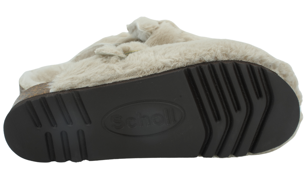 SCHOLL - SABOTS BEIGE FOURRÉS