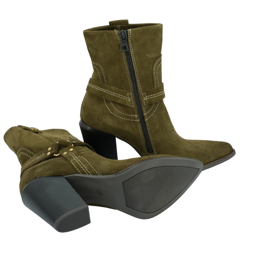 MJUS - BOTTINES WESTERN FLORA KHAKI