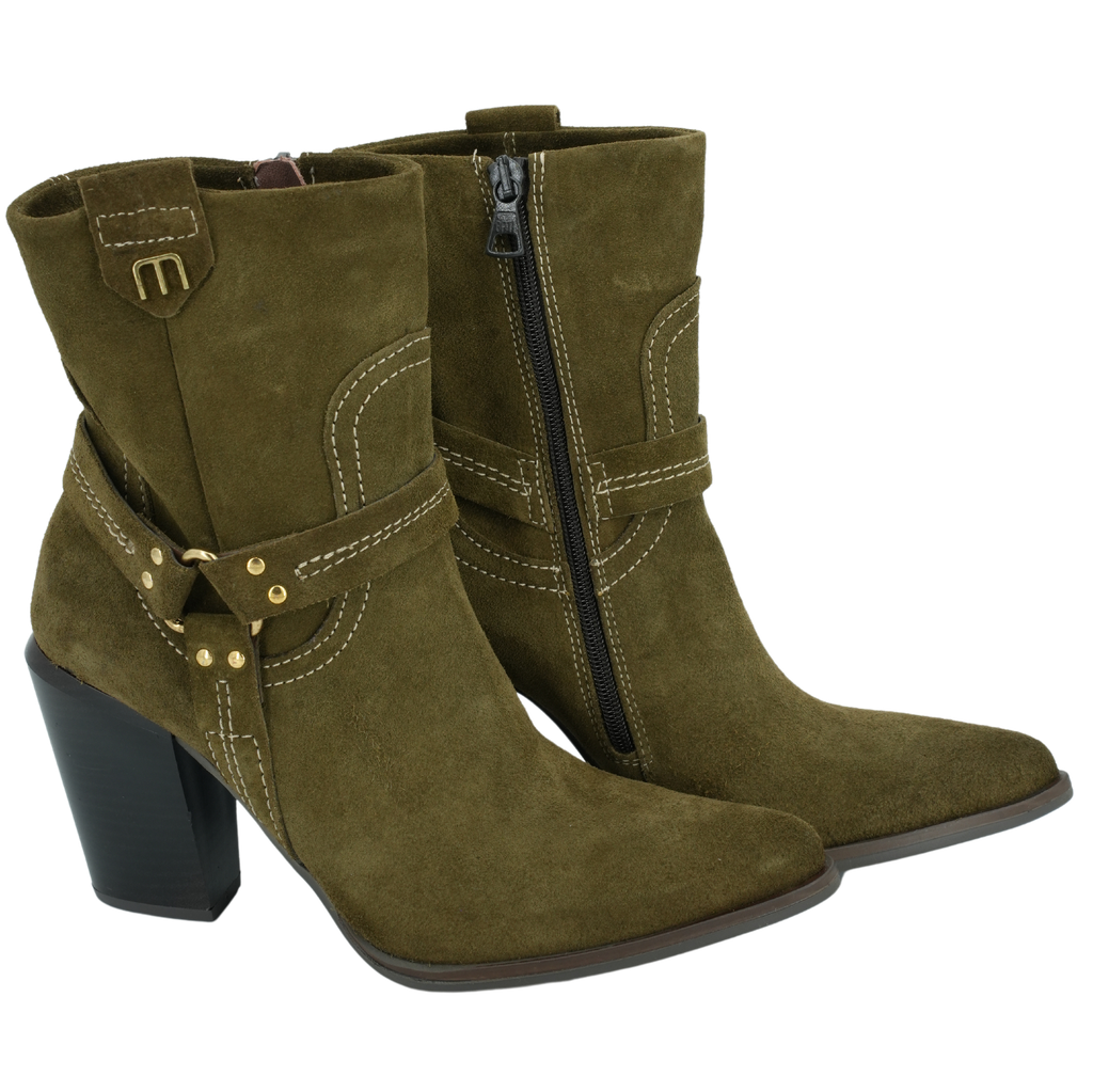 MJUS - BOTTINES WESTERN FLORA KHAKI