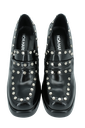 NOA HARMON - MOCASSINS À TALONS NOIRS CLOUTÉS "CLEMENTINE"