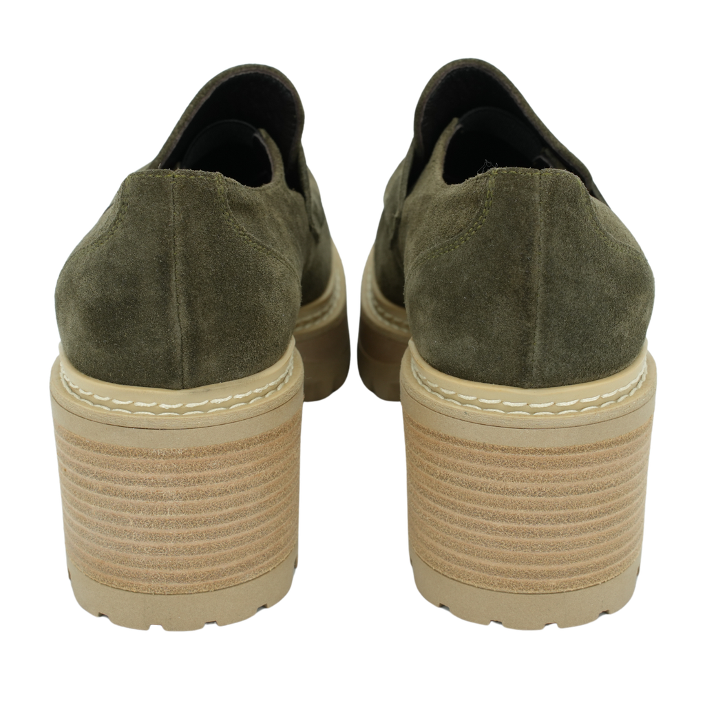 FAIRE - MOCASSINS À TALONS KAKI