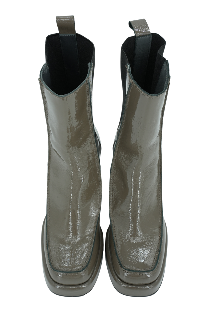 JANET&JANET - BOTTINES CHELSEA GRISES VERNIES
