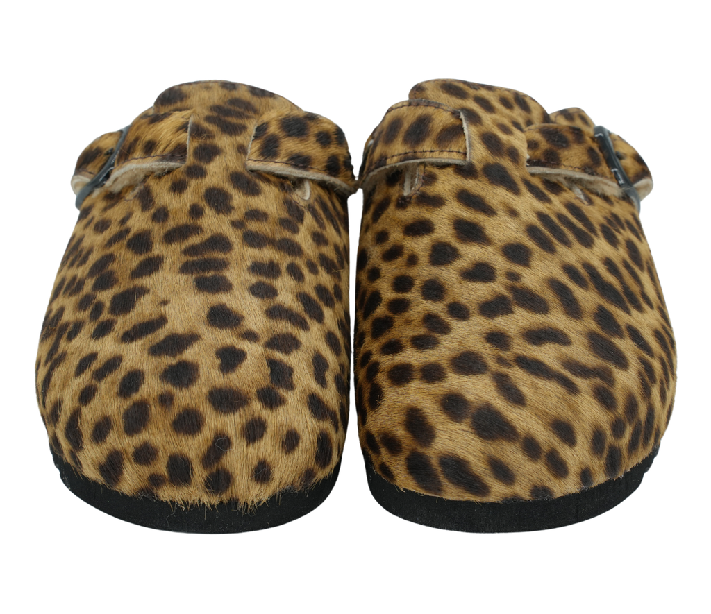 SCHOLL - SABOTS LÉOPARD FOURRÉS