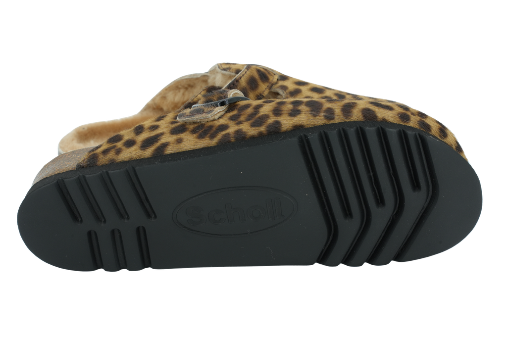 SCHOLL - SABOTS LÉOPARD FOURRÉS