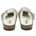SCHOLL - SABOTS BEIGE FONCÉS FOURRÉS