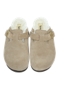 SCHOLL - SABOTS BEIGE FONCÉS FOURRÉS