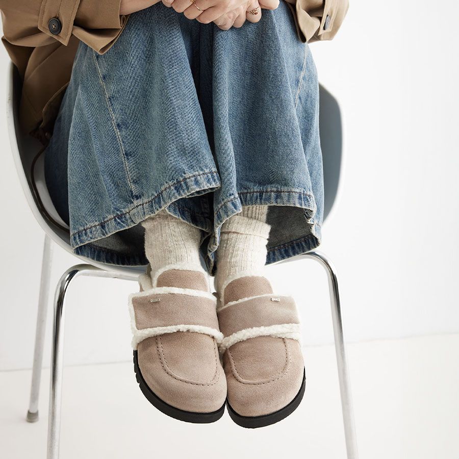 NUBIKK - SABOTS FOURRÉS "TEDDY CHUNKY FUR" TAUPE