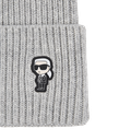 KARL LAGERFELD - BONNET À LARGE REVERS "K/IKONIK" GRIS