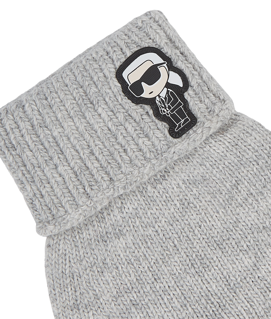 KARL LAGERFELD - GANTS EN TRICOT "K/IKONIK" GRIS