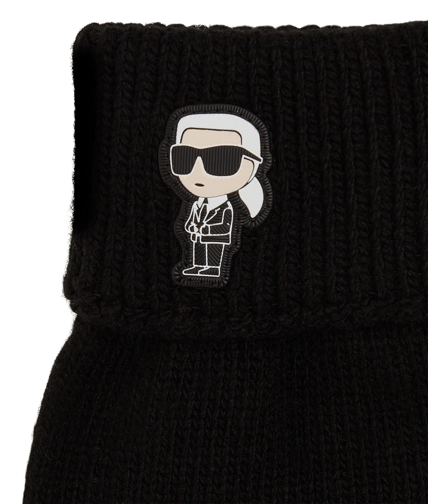 KARL LAGERFELD - GANTS EN TRICOT "K/IKONIK" NOIRS