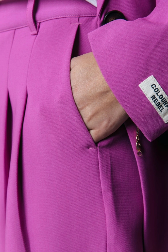 COLOURFUL REBEL - PANTALON DROIT "RUS" - ROSE VIOLET