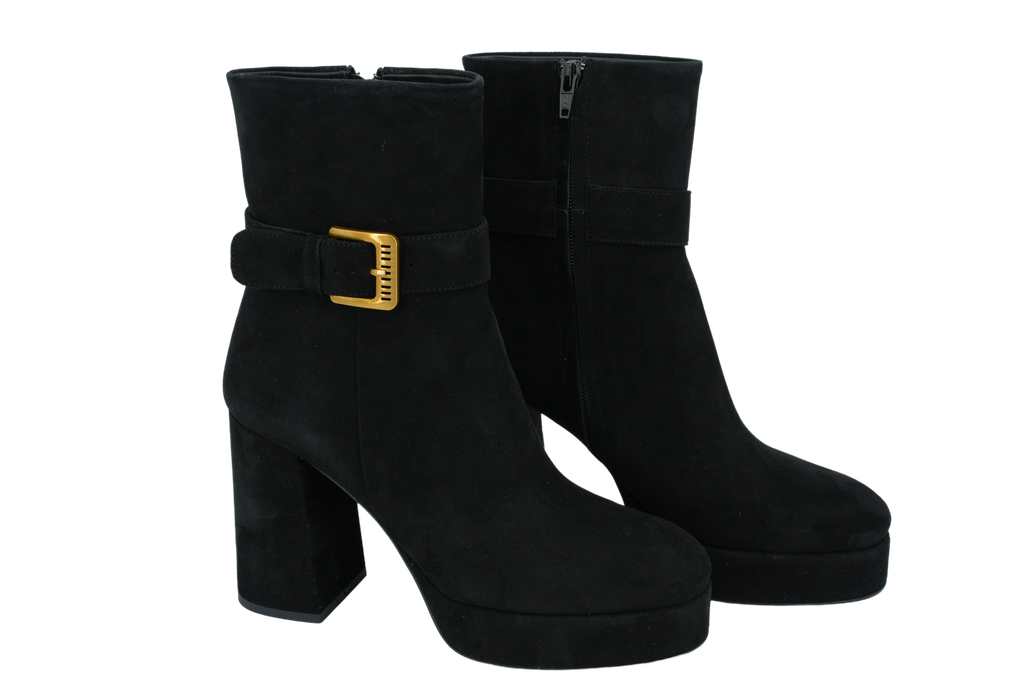 BRUNO PREMI - BOOTS NOIRS À TALONS VELOUR