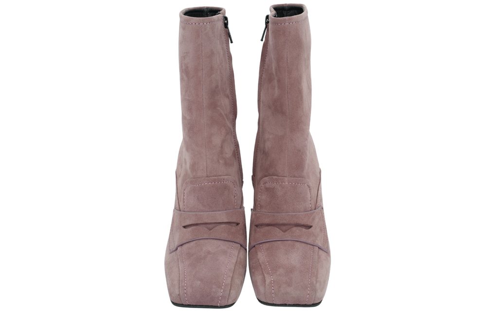BRUNO PREMI - BOOTS À TALONS ROSE POUDRÉ
