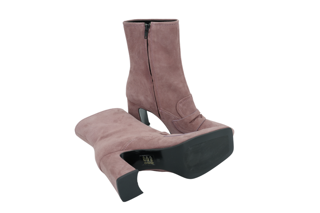 BRUNO PREMI - BOOTS À TALONS ROSE POUDRÉ