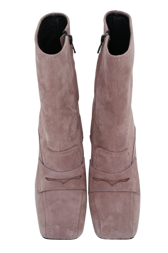 BRUNO PREMI - BOOTS À TALONS ROSE POUDRÉ