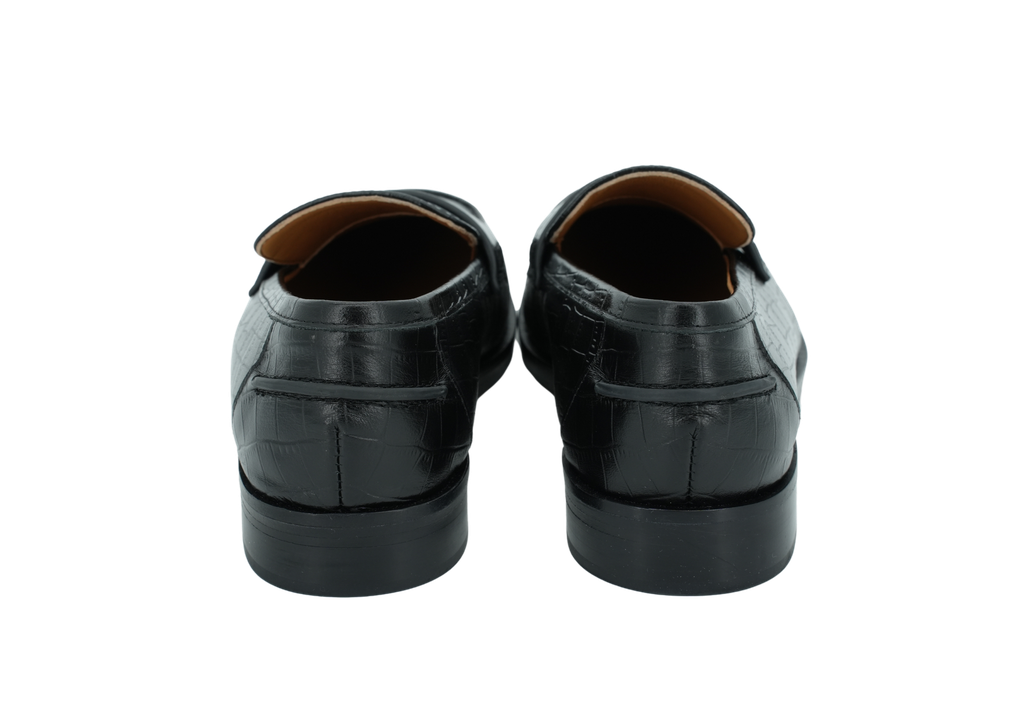 MI/MAI - MOCASSINS EFFET CROCO "LUCIANO" NOIRS