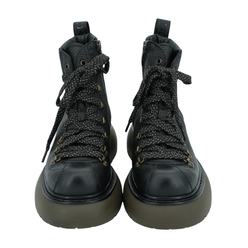 LAURA BELLARIVA - BOOTS NOIRES À SEMELLES KAKI