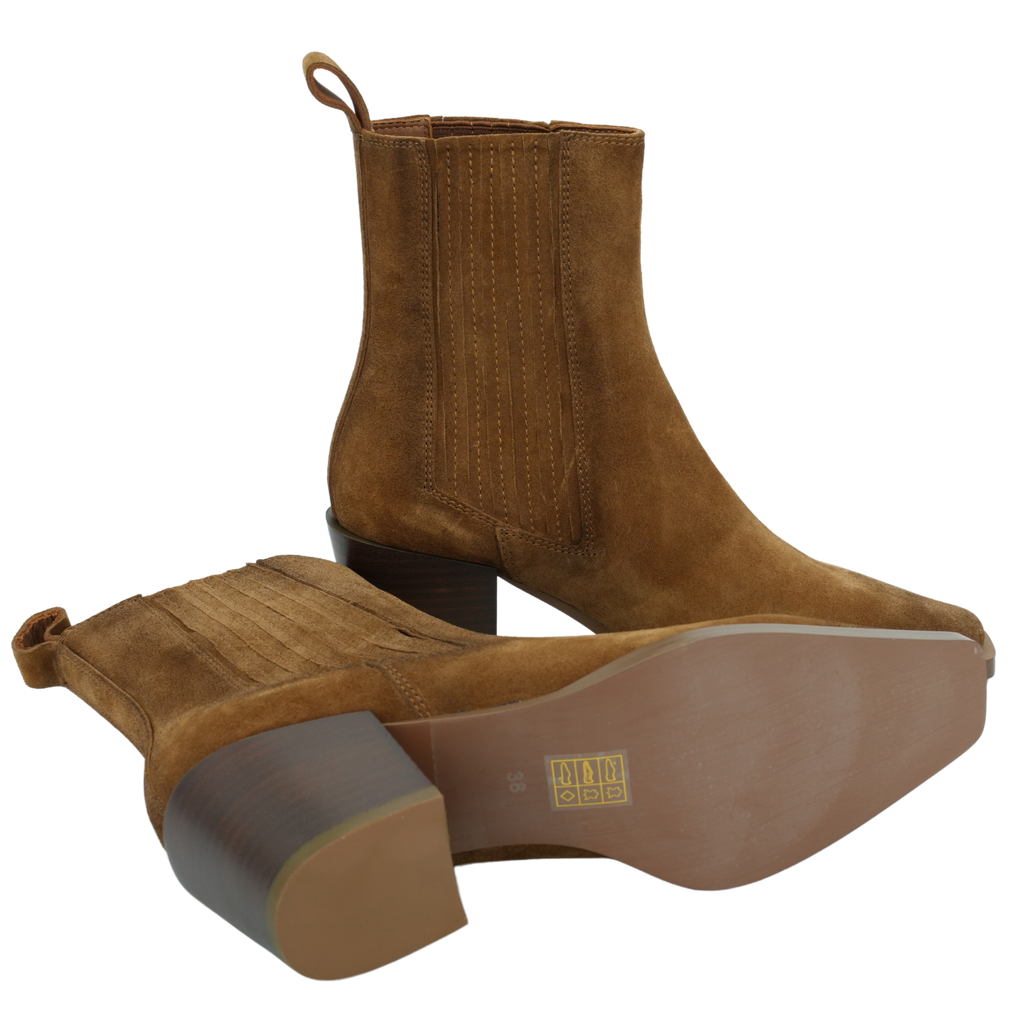 MI/MAI - BOTTINES CHELSEA EN DAIM MARRON "JANE II" BRUNES